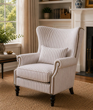 Evienne Heritage Stripe Wing Chair