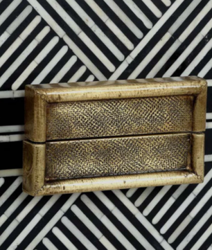 Inlay Tribal Bedside Table with Legs - Chevron