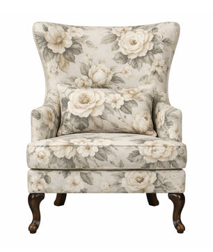 Maison Floral Wingback Accent Chair