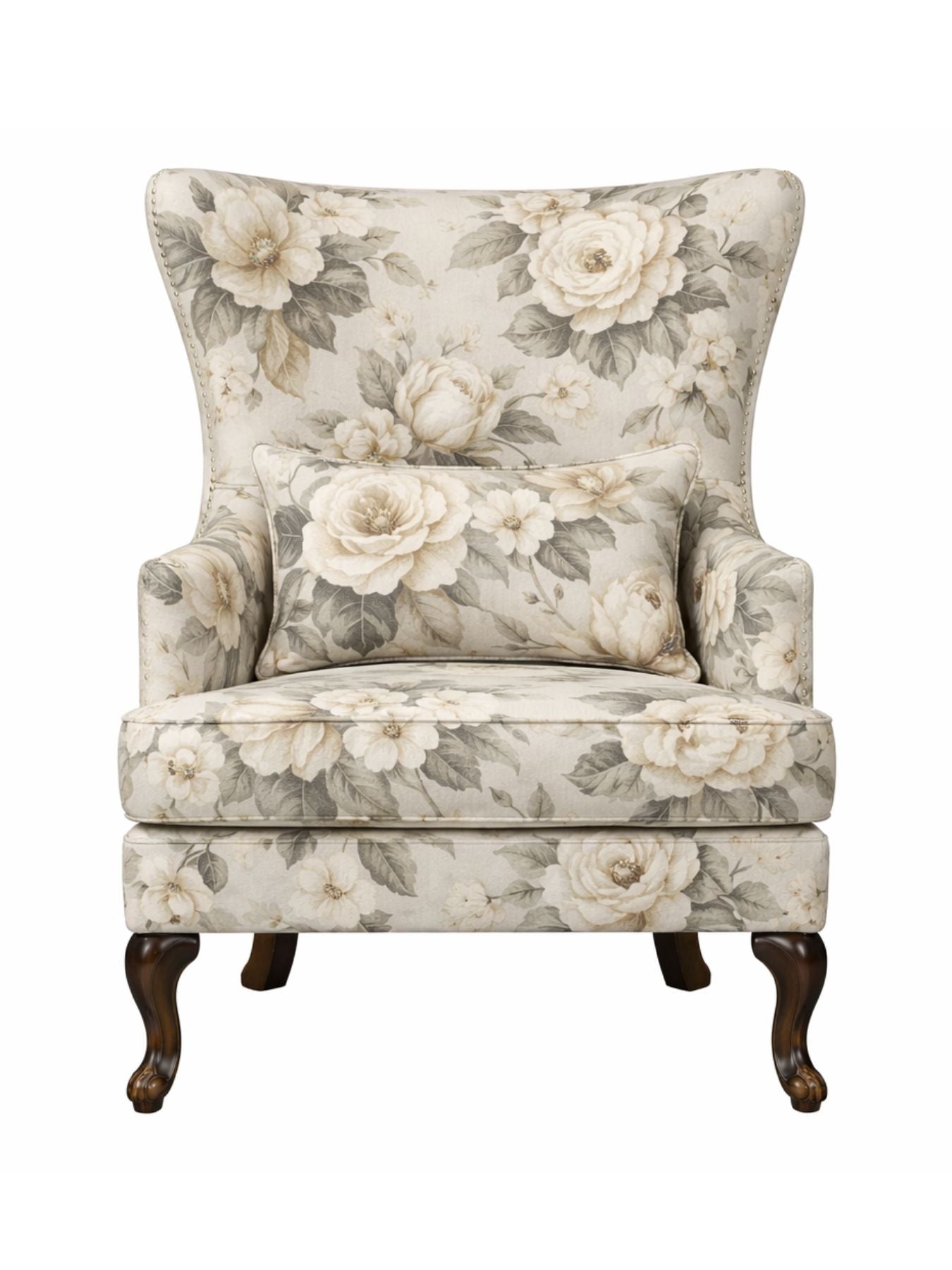 Maison Floral Wingback Accent Chair