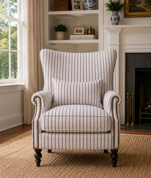 Evienne Heritage Stripe Wing Chair