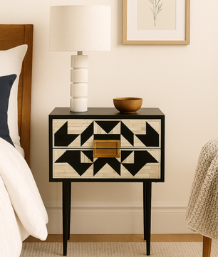 Inlay Marvin Bedside Table with Legs - Kingsley