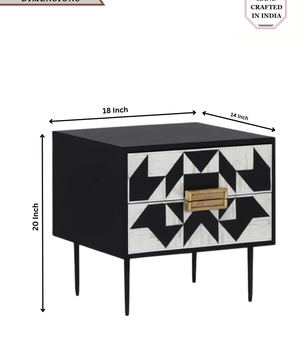 Inlay Marvin Bedside Table with Legs - Kingsley