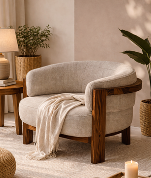 Elra Solid Teak Wood Accent Chair