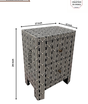 Inlay Bedside Table -Hornbill