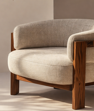 Elra Solid Teak Wood Accent Chair