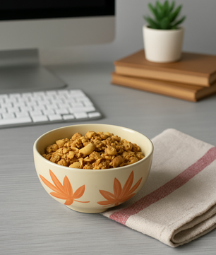 Handcrafted Blue Floral Ceramic Bowl