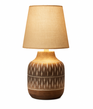 Wooden Table Lamp with Jute Shade