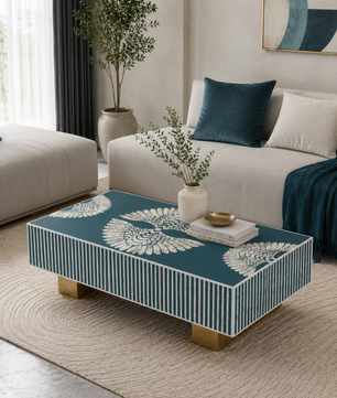 Mother of Pearl Inlay Luxom Rectangular Coffee Table - Phoenixed
