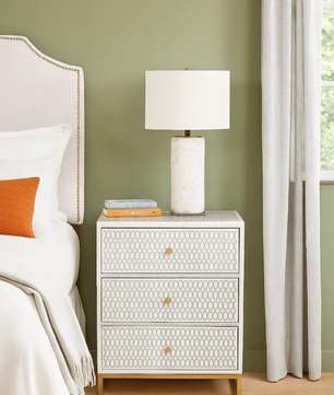 Inlay Bedside Table with Gold Legs -Targua