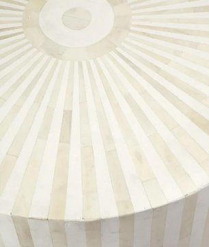 Inlay Drum Side Table