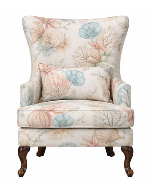 Esten Floral Wingback Accent Chair
