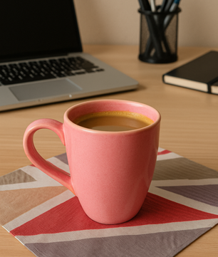 Glossy  Pink Ceramic Coffee Mug – 350ML