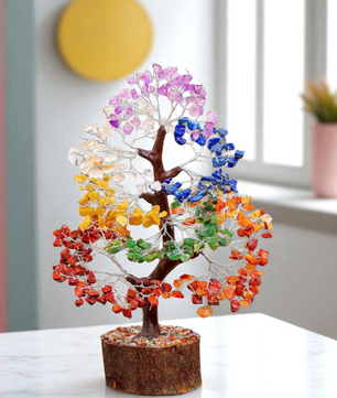 300 Beads 7 Chakra Crystal Tree with Natural Healing Gemstones