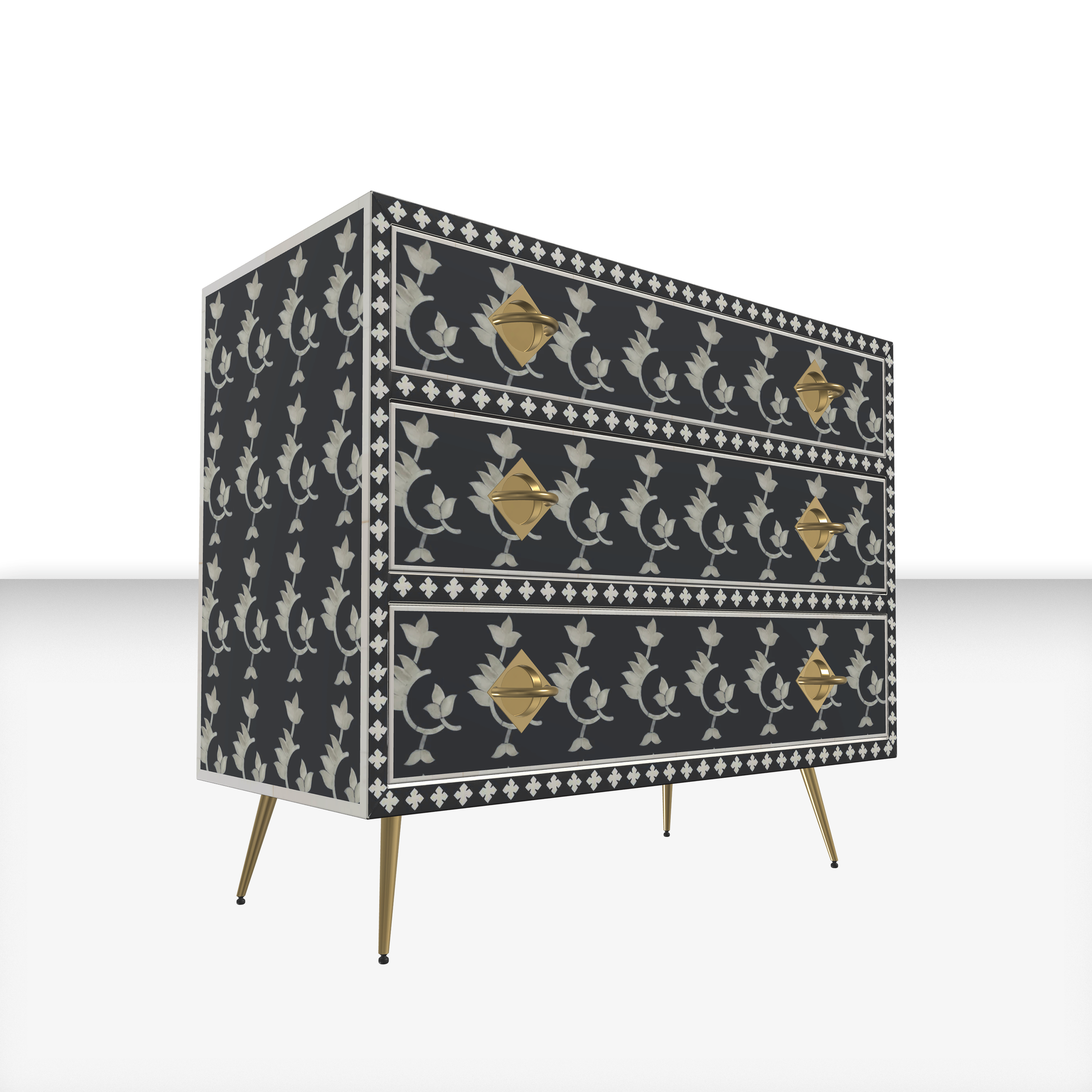 Inlay Storage Cabinet - Overlay Floral