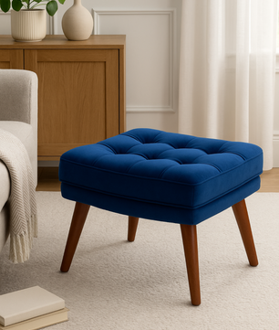 Living Room Stool with Soft Fabric, Comfortable Cushion, and Ottoman Footrest