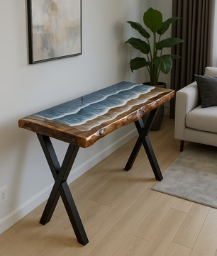 Epoxy resin table Console Table