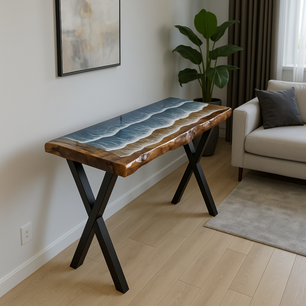 Epoxy resin table Console Table