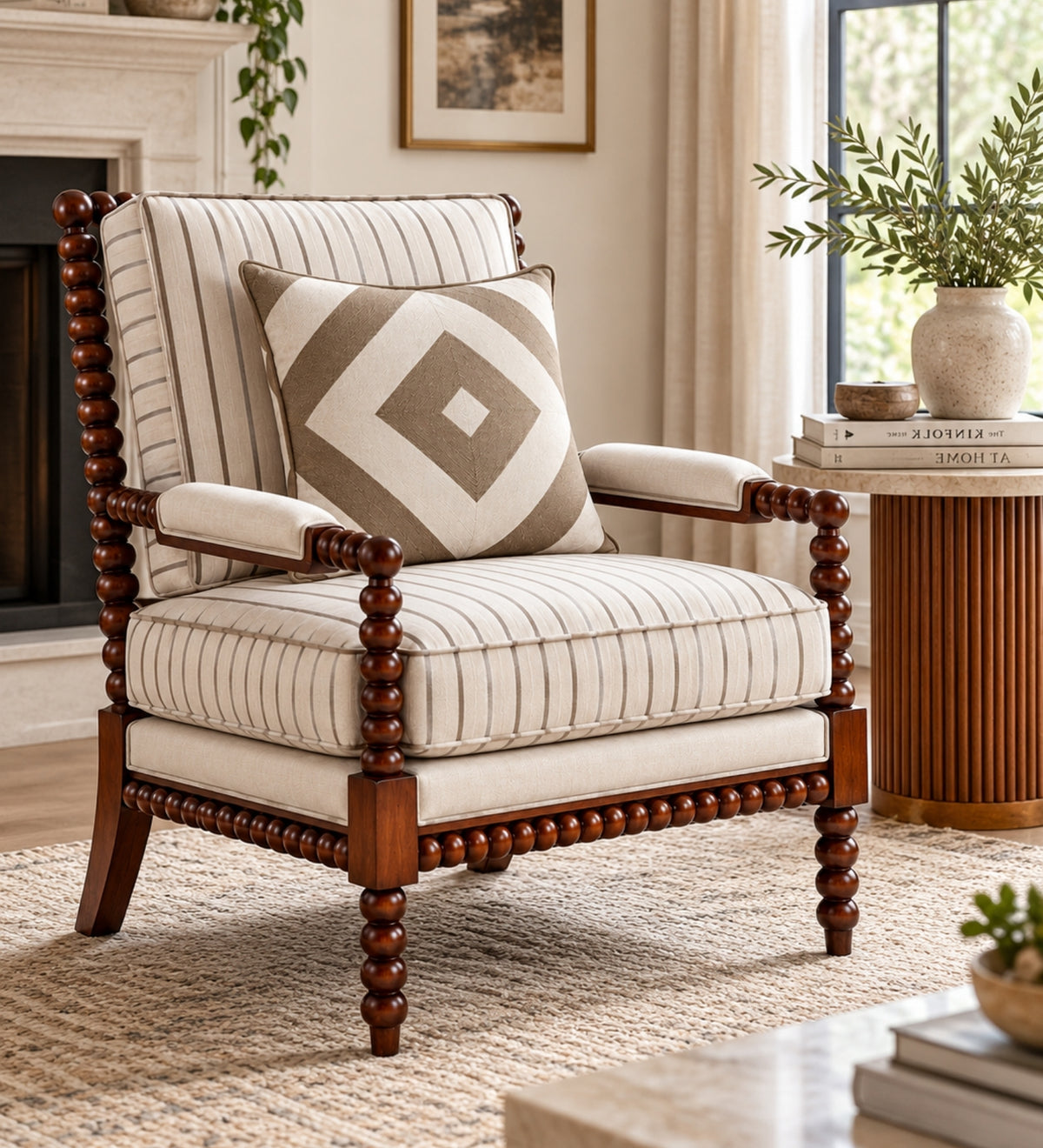 Lorentz Teak Wood Accent chairs in Multicolour