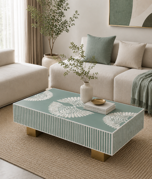 Mother of Pearl Inlay Luxom Rectangular Coffee Table - Phoenixed
