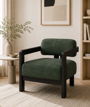 Kayra Accent Chair in Black Teak Wood Finish