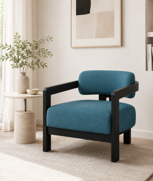 Kayra Accent Chair in Black Teak Wood Finish