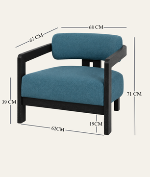 Kayra Accent Chair in Black Teak Wood Finish
