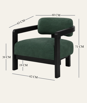 Kayra Accent Chair in Black Teak Wood Finish