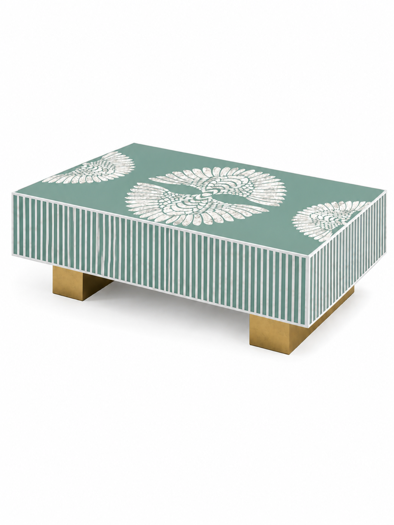 Mother of Pearl Inlay Luxom Rectangular Coffee Table - Phoenixed