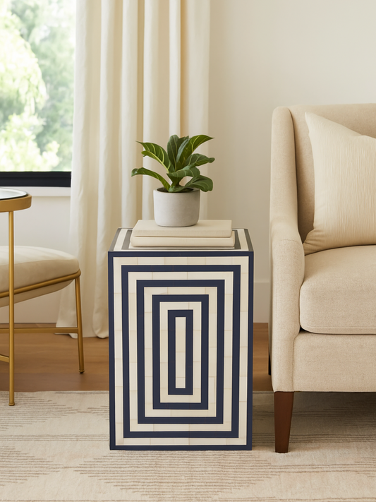 Inlay Rectangular Bedside Table