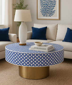 Inlay Round Coffee Table-Cleo