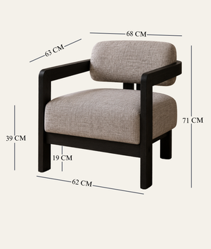 Kayra Accent Chair in Black Teak Wood Finish