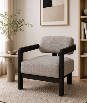Kayra Accent Chair in Black Teak Wood Finish