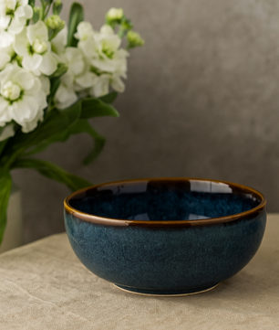 Midnight Blue Glazed Ceramic Bowl