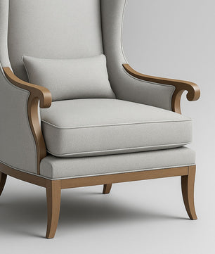 Premium Wingback Lounge Chair with Modern Velvet Fabric with Cushion