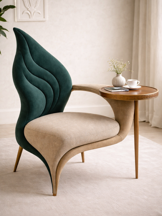 Aurax Accent Chair with Integrated Side Table