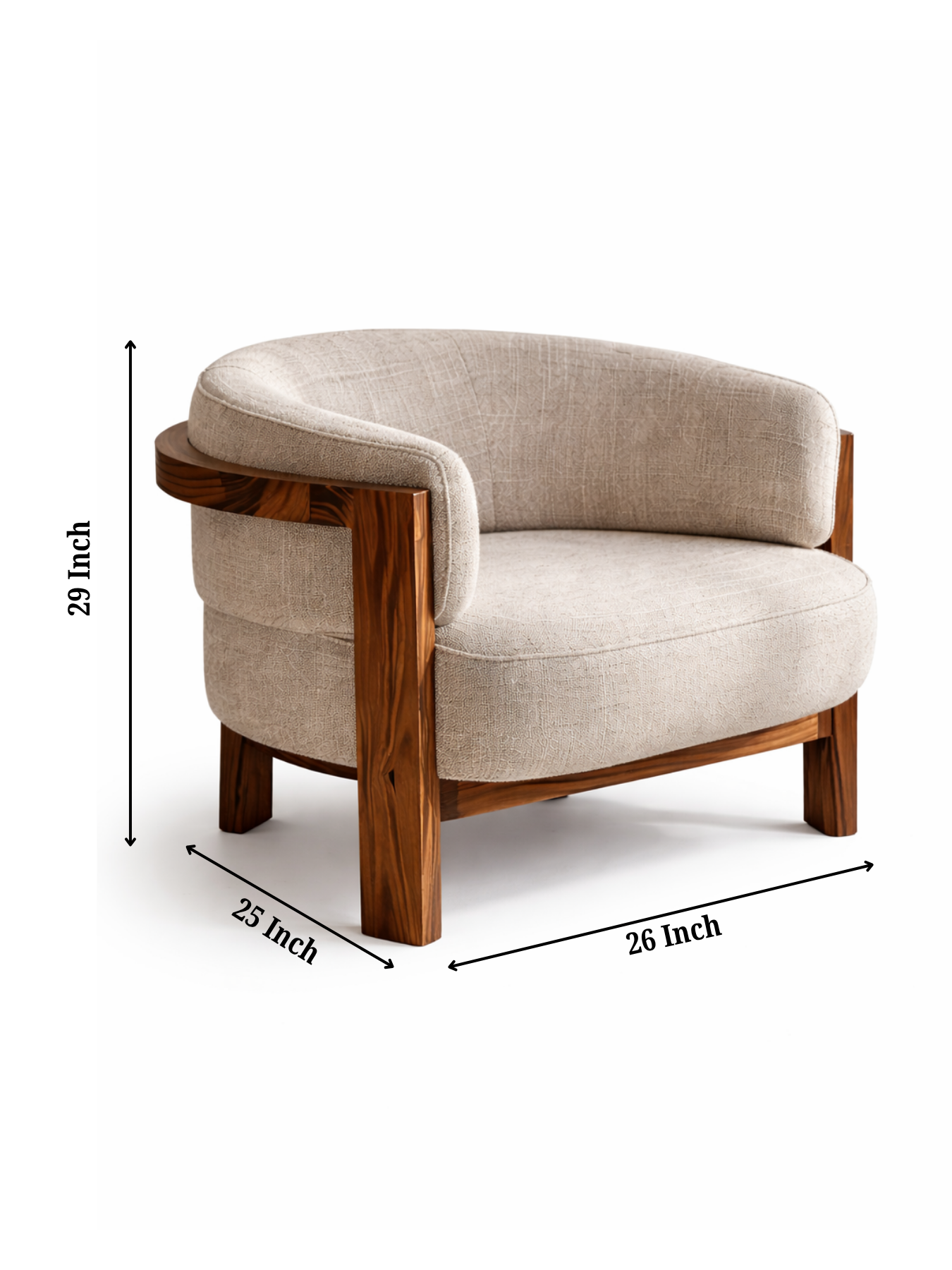 Elra Solid Teak Wood Accent Chair
