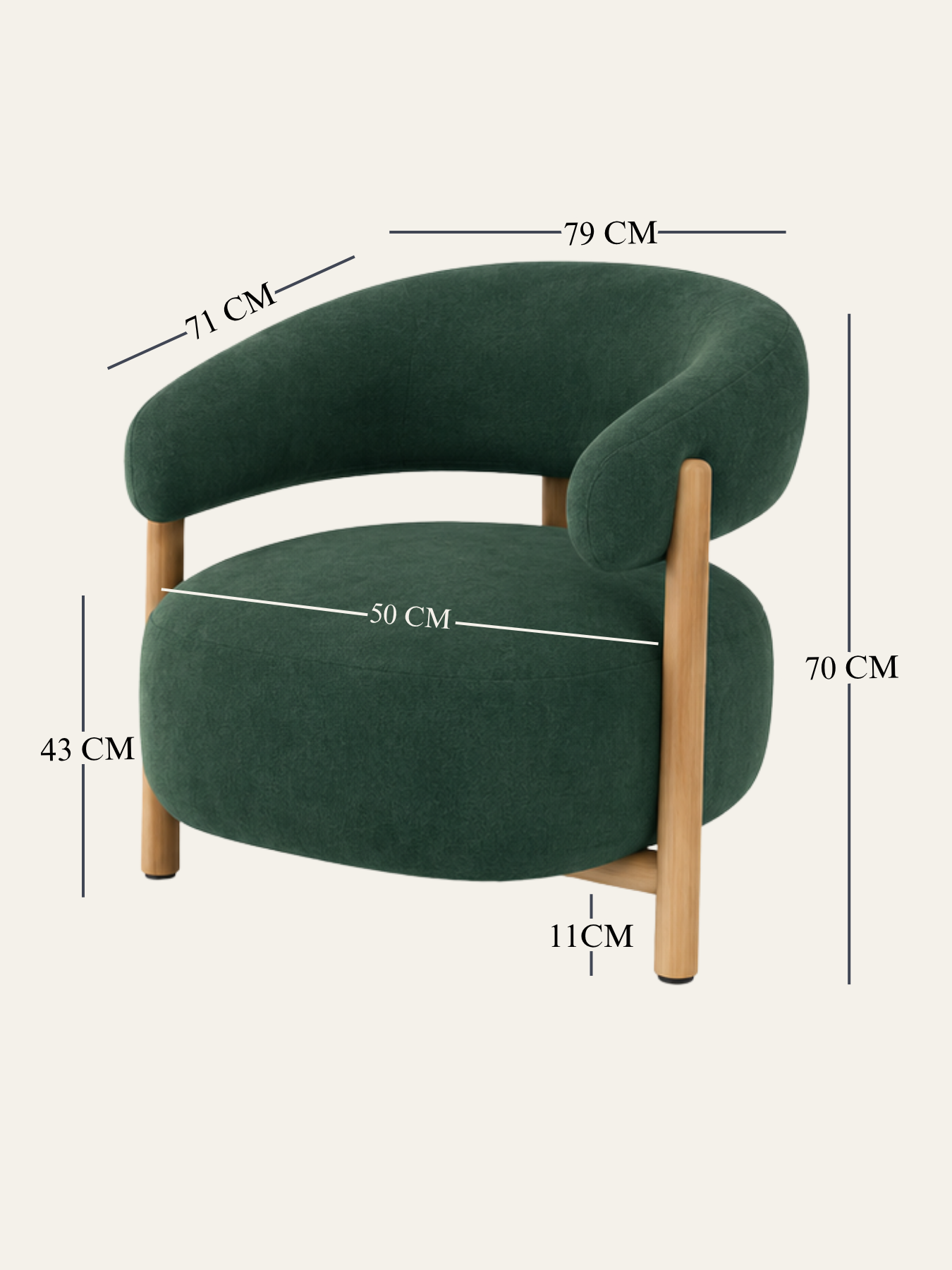 Luzia Curved Accent Chair