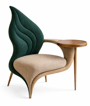 Aurax Accent Chair with Integrated Side Table
