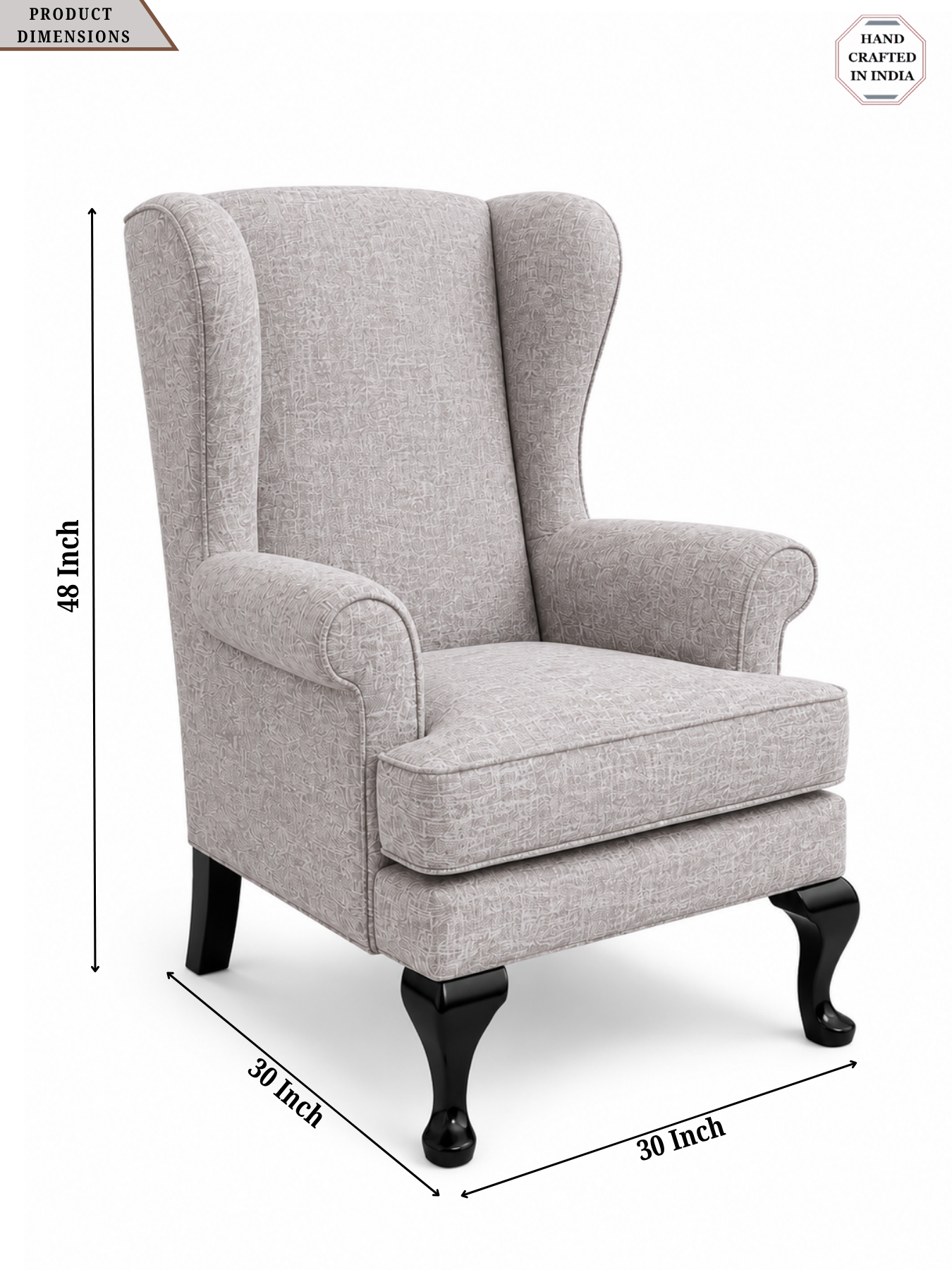 Elloria Wing Chair – Premium Teak Wood