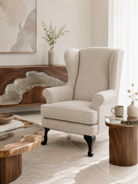 Arlina Wing Chair – Premium Teak Wood