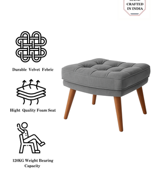 Living Room Stool with Soft Fabric, Comfortable Cushion, and Ottoman Footrest