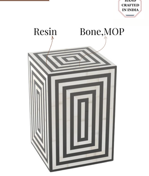 Inlay Rectangular Bedside Table