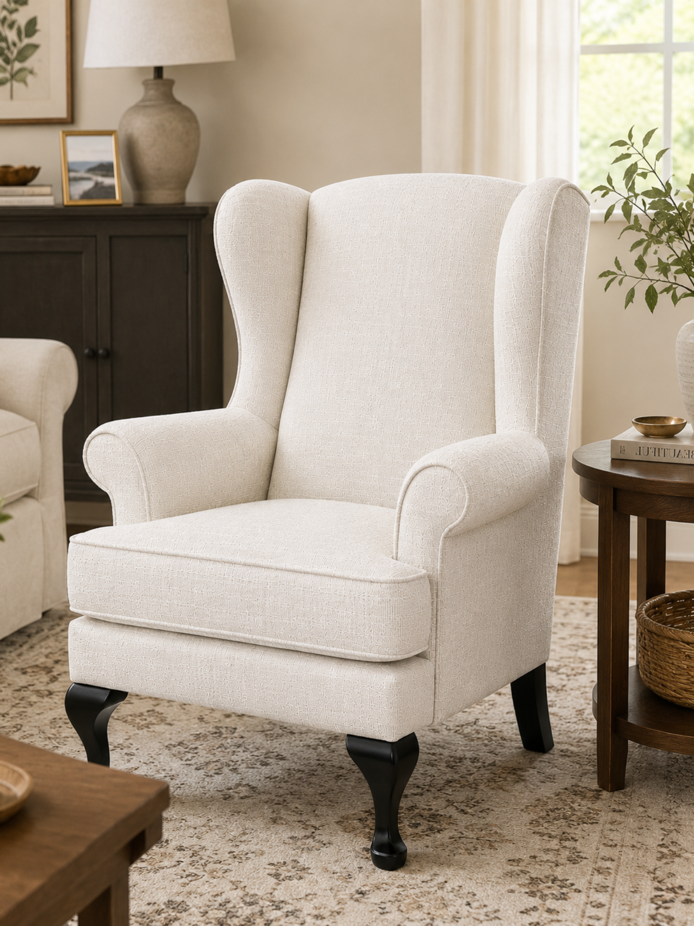 Elvara Wing Chair – Premium Teak Wood