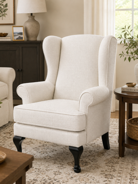 Elvara Wing Chair – Premium Teak Wood