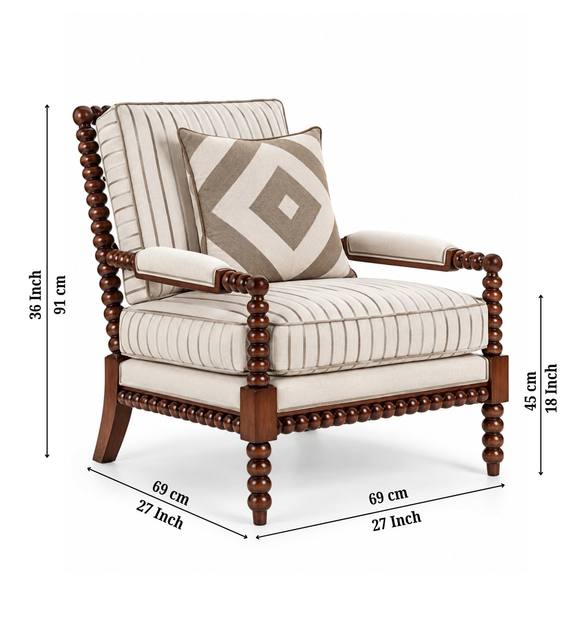 Lorentz Teak Wood Accent chairs in Multicolour