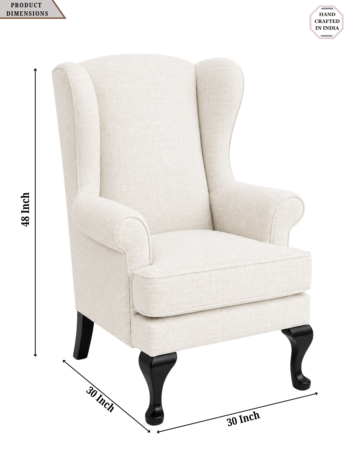 Elvara Wing Chair – Premium Teak Wood