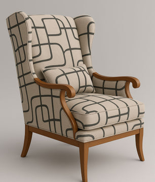 Modern Wingback Accent Chair with Contemporary Fabric