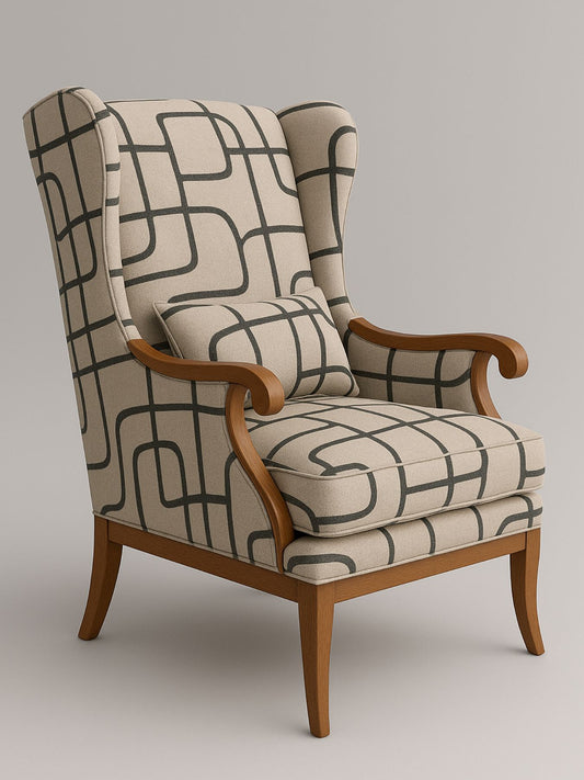 Modern Wingback Accent Chair with Contemporary Fabric
