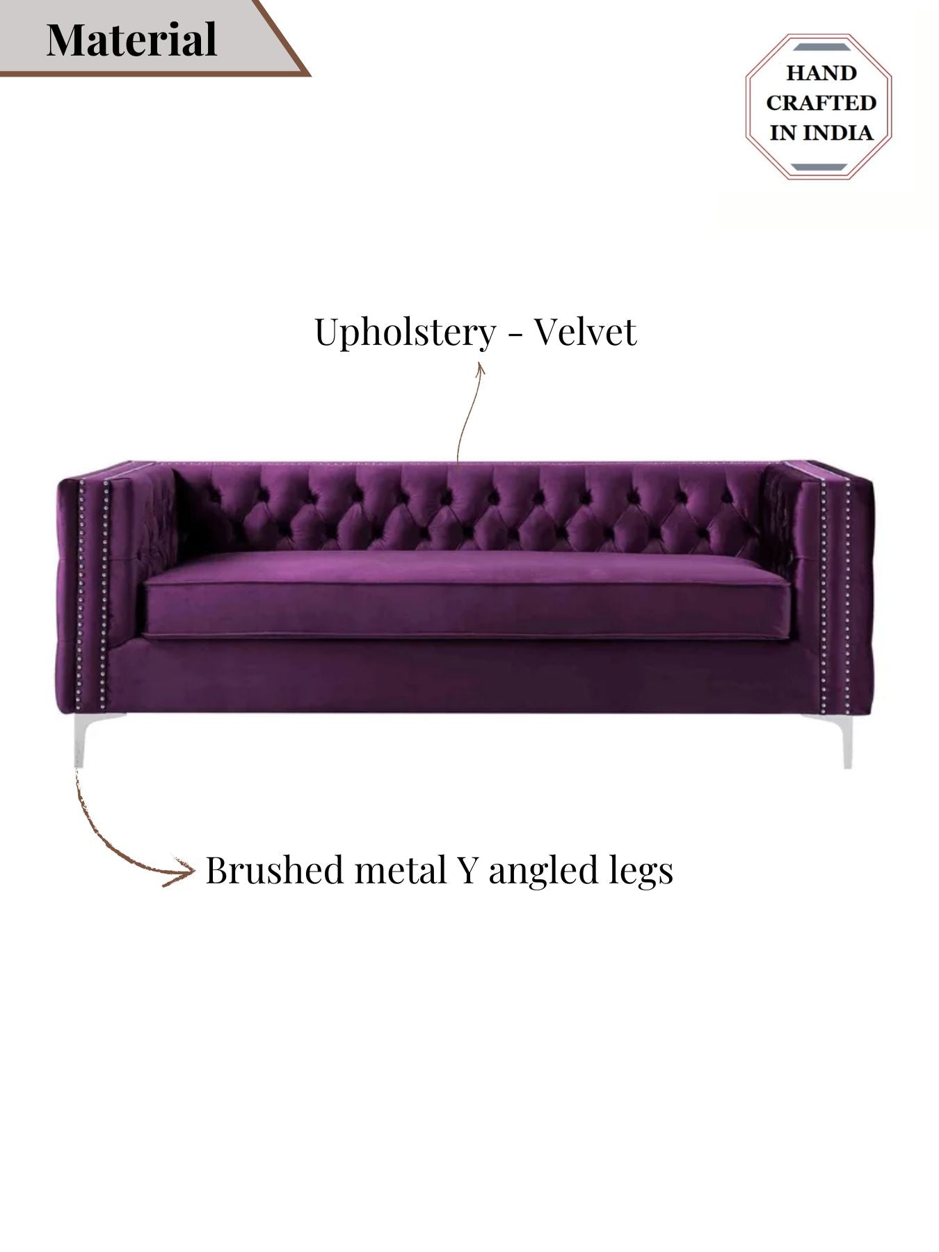 Quinn Upholstered Velvet Sofa